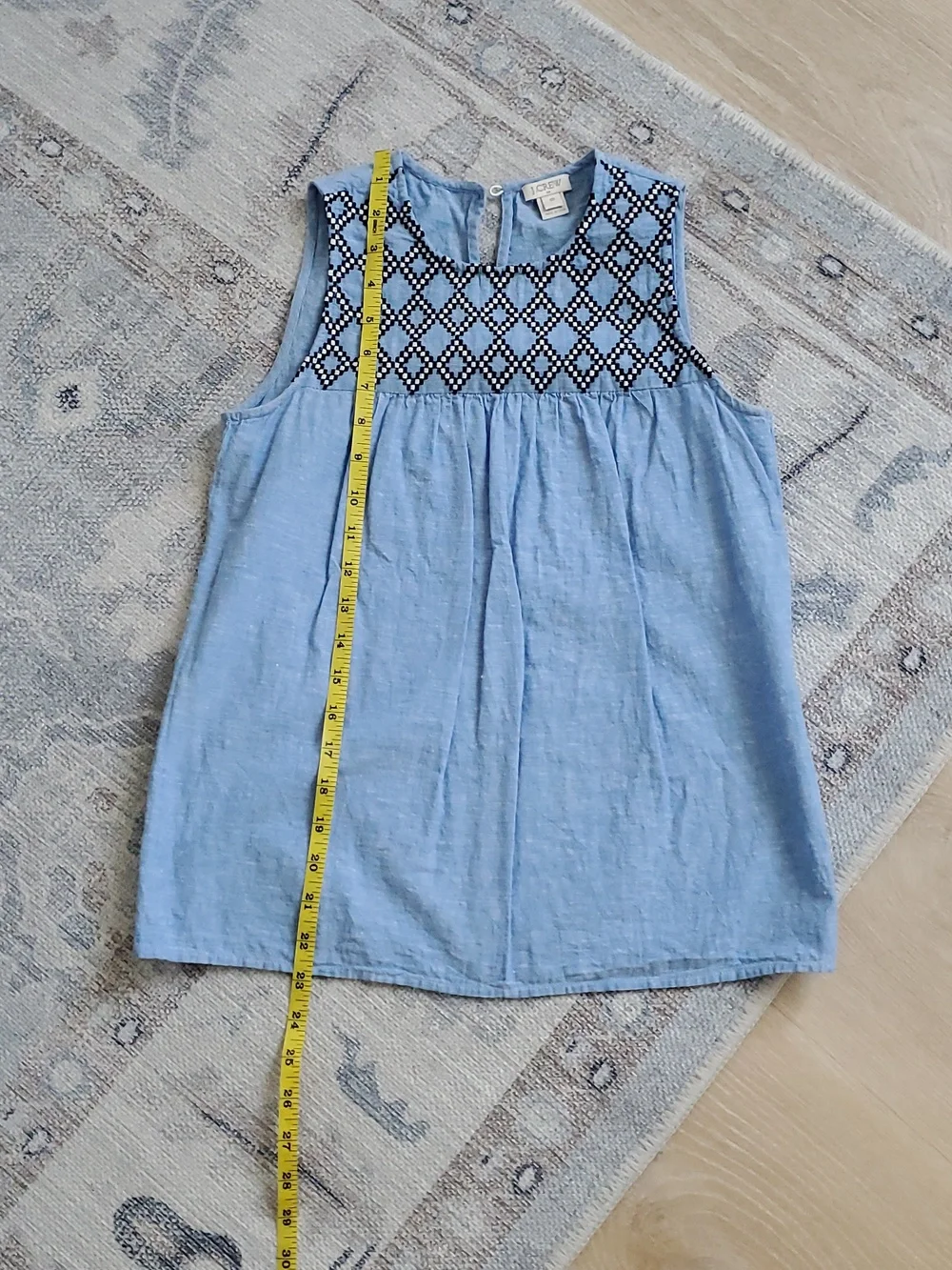 J. Crew Linen Cotton Embroidered Shift Tank Sz00